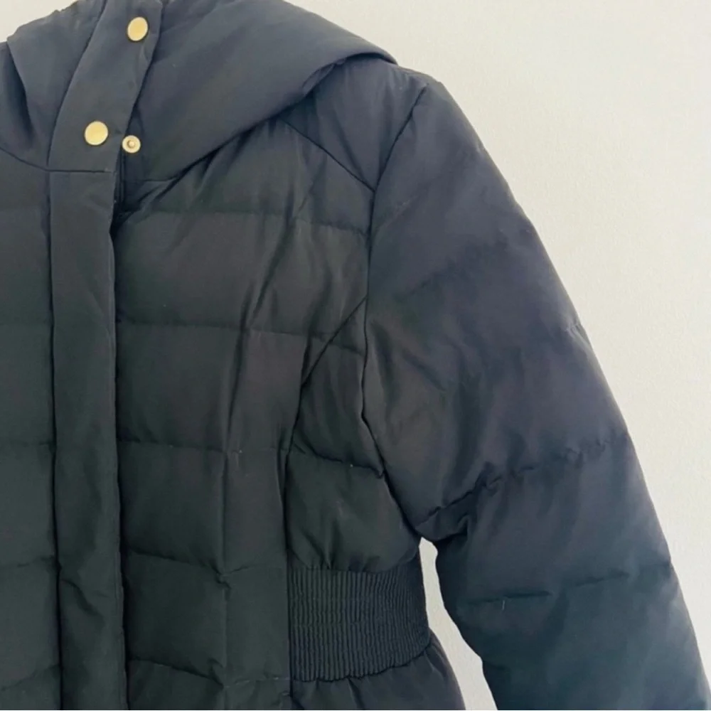 Cole Haan Signature Black Double Zip Long Midi Quilted Puffer Jacket Medium